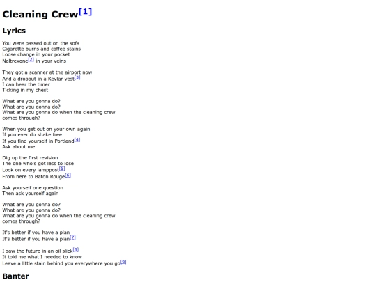 songs/cleaningcrew screenshot