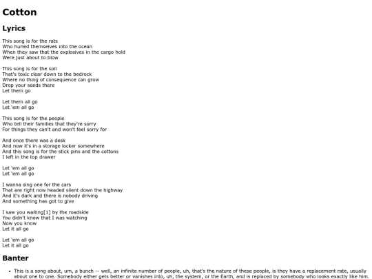 songs/cotton screenshot