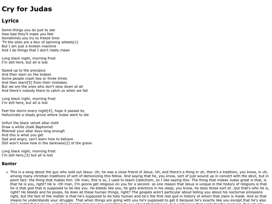 songs/cryforjudas screenshot