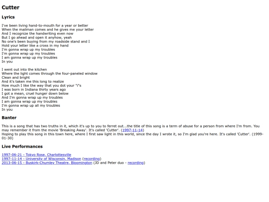 songs/cutter screenshot
