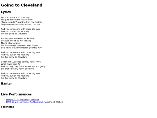 songs/goingtocleveland screenshot