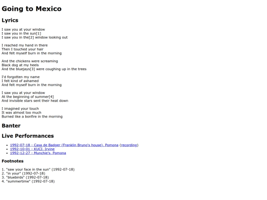 songs/goingtomexico screenshot