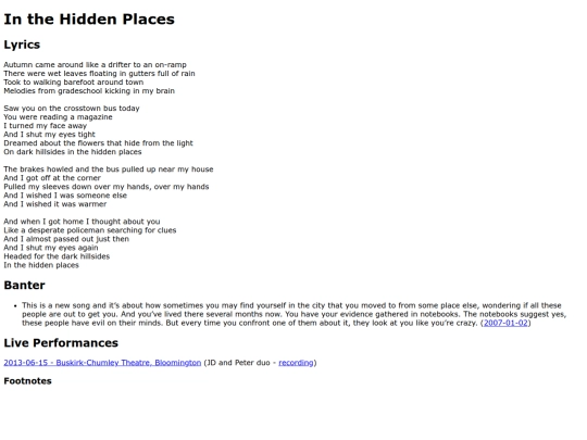 songs/hiddenplaces screenshot