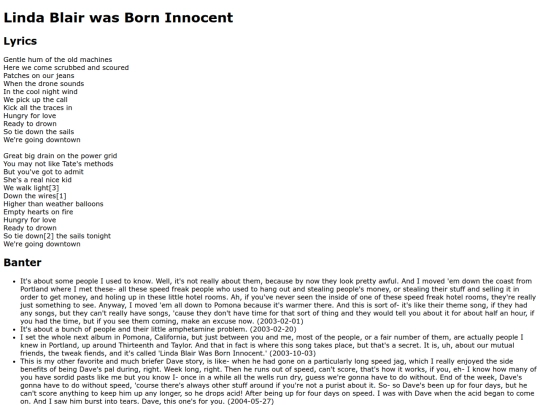 songs/lindablair screenshot