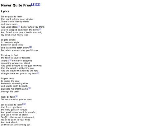 songs/neverquitefree screenshot