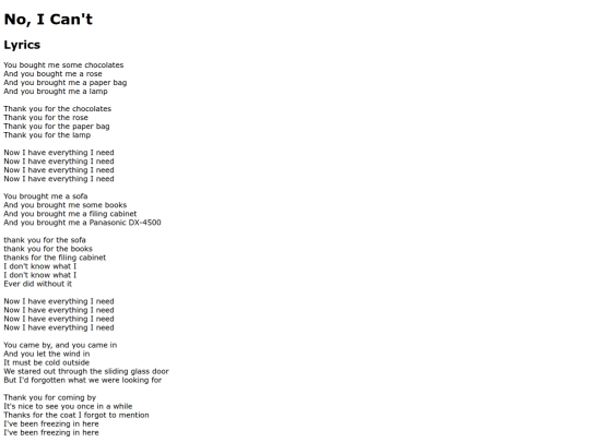 songs/noicant screenshot