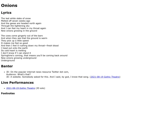 songs/onions screenshot
