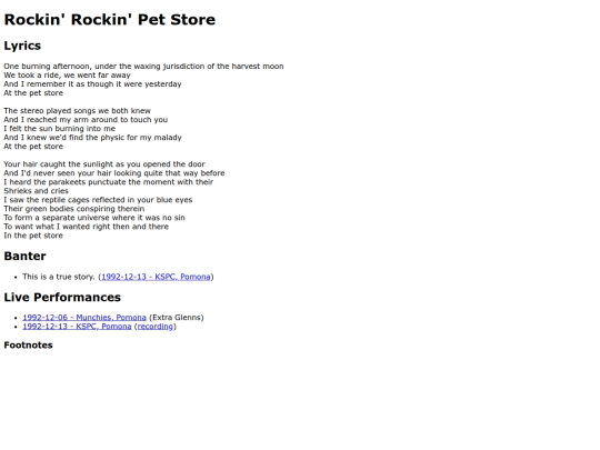 songs/petstore screenshot