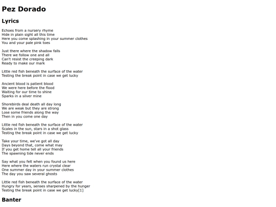 songs/pezdorado screenshot