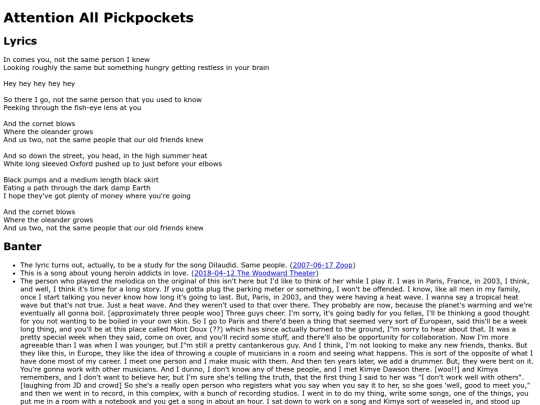 songs/pickpockets screenshot