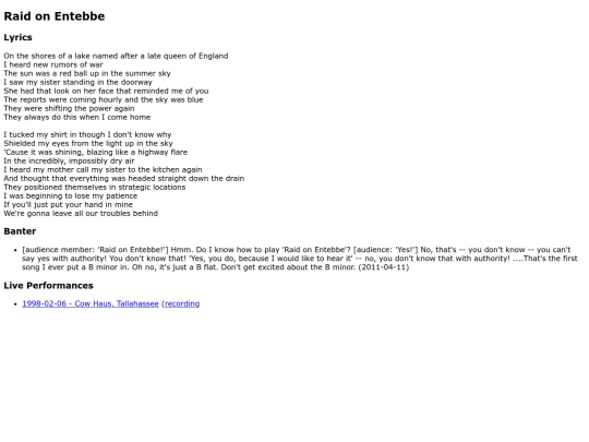 songs/raidonentebbe screenshot