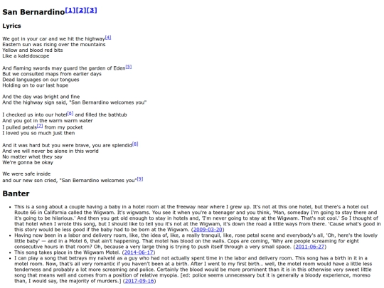 songs/sanbernardino screenshot