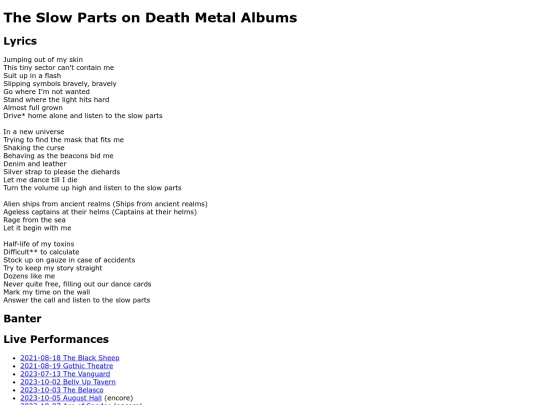 songs/slowparts screenshot