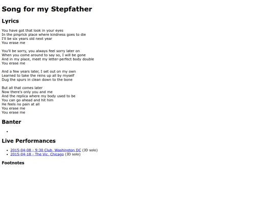 songs/stepfather screenshot