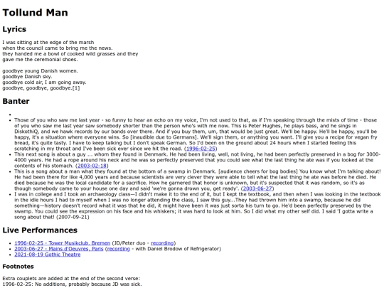 songs/tollundman screenshot