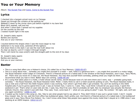 songs/youoryourmemory screenshot