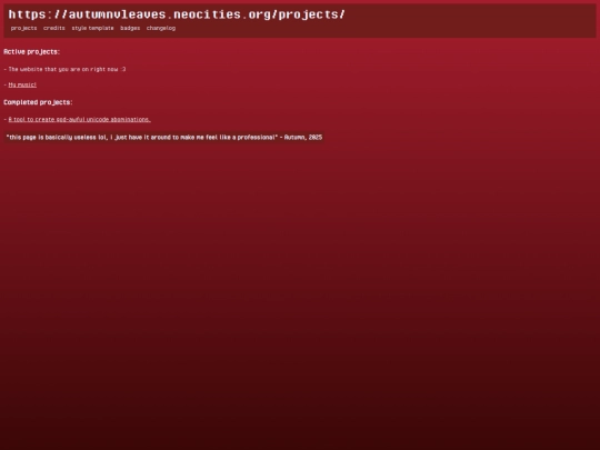 projects screenshot