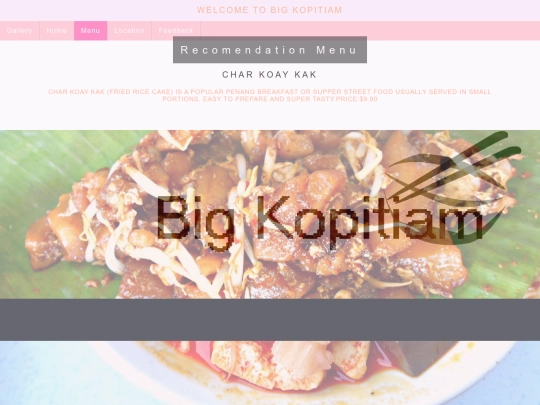 menu screenshot