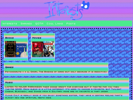 interests screenshot