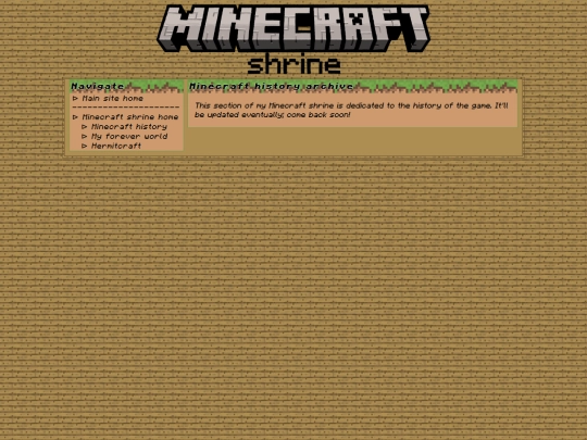shrines/minecraft/history screenshot