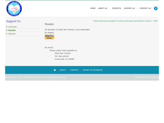 pages/donate screenshot