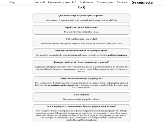 Outfit/Site/CSS/FAQ screenshot