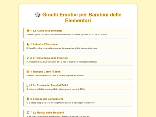 giochinterattivi/emozioni/listaemozioni screenshot