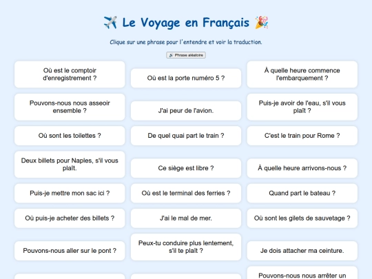 giochinterattivi/giochi linguistici/viaggiofra screenshot