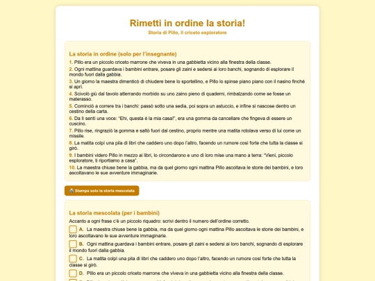 giochinterattivi/relazioni e problem solving/riordina screenshot