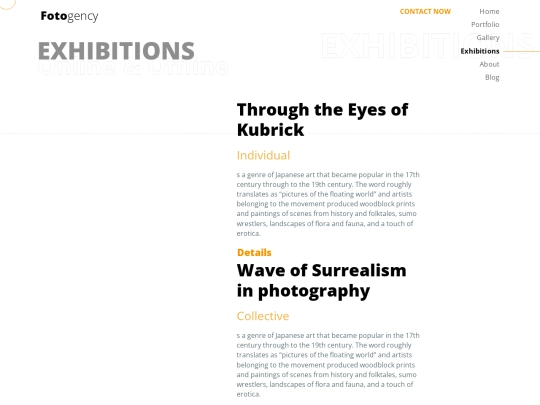 exhibitions screenshot