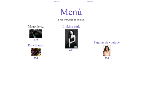menu screenshot