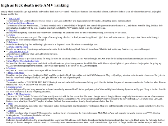highasfuckdeathnoteamvranking screenshot