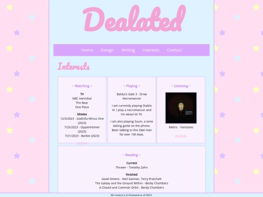 interests screenshot