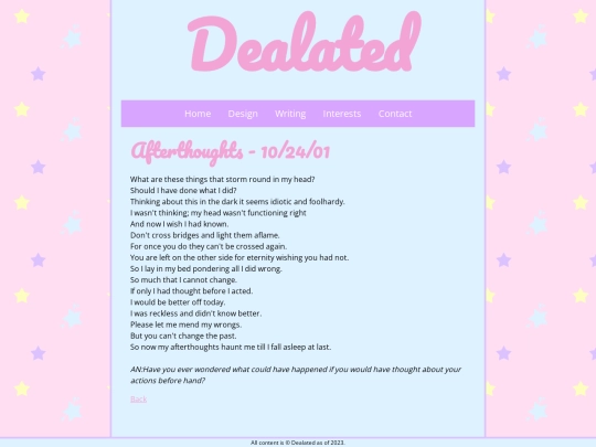 writing/afterthoughts screenshot
