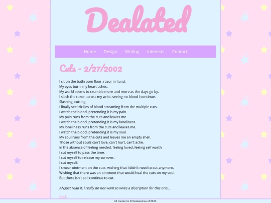 writing/cuts screenshot