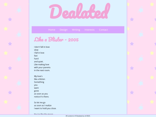 writing/like-a-blister screenshot