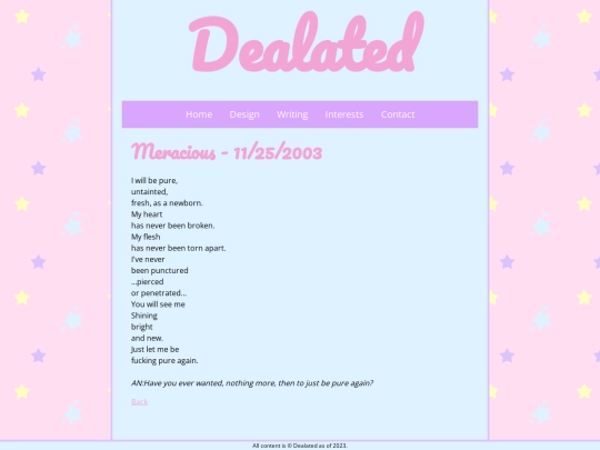 writing/meracious screenshot