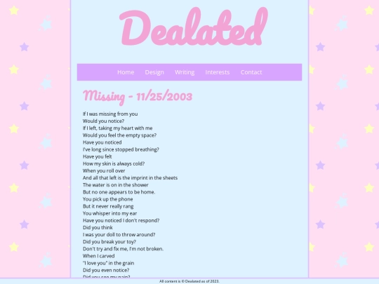 writing/missing screenshot