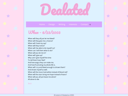writing/when screenshot
