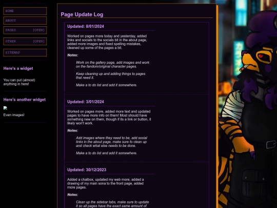 updatespage screenshot