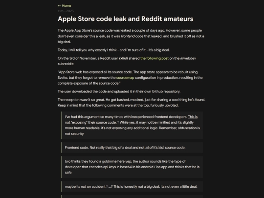 posts/apple-store-code-leak-and-reddit-amateurs screenshot