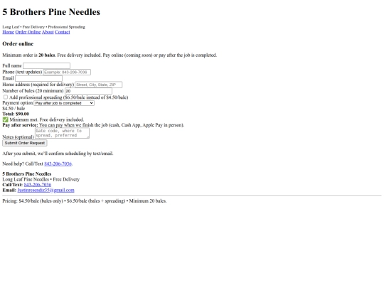 order screenshot