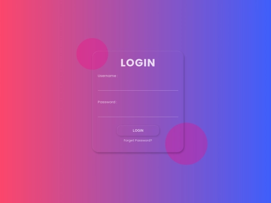 Glassmorphism login screenshot
