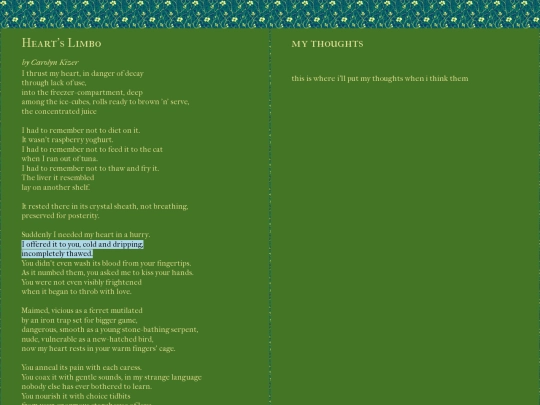 poetry/recs/heartslimbo screenshot