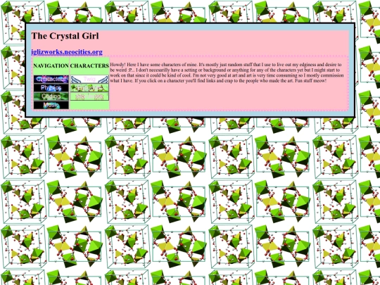 Sites/characters screenshot