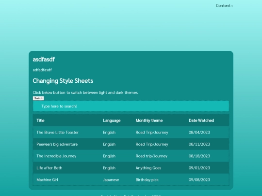 testpage screenshot