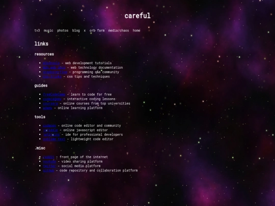 careful/links screenshot