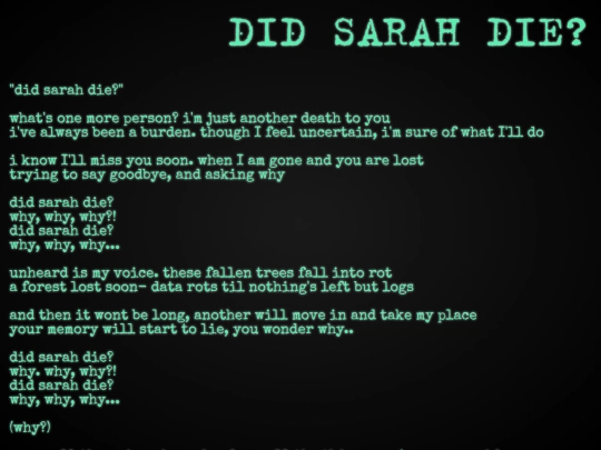 resources/did sarah die_lyrics screenshot