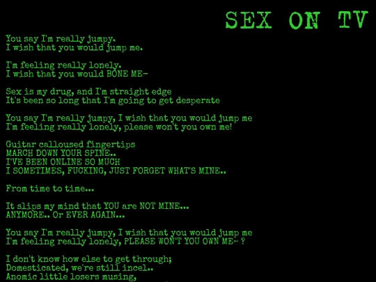 resources/sexontv_lyrics screenshot