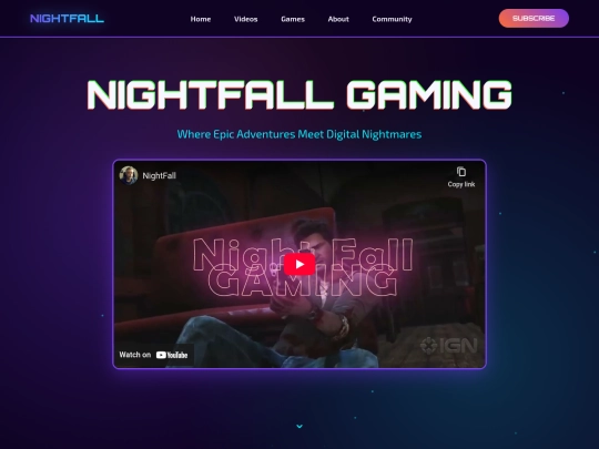 Nightfall Gaming/Image gaming-channel-website screenshot
